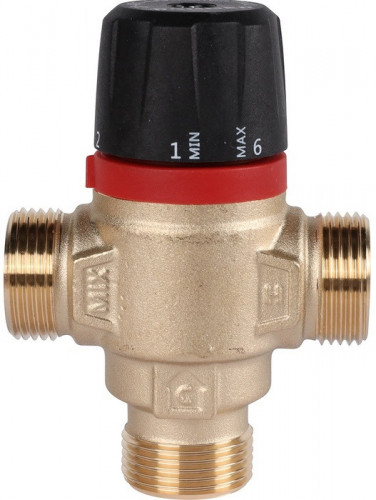 Смесительный клапан Rommer 3/4" НР 20-43°С KV 1,6 (RVM-0121-164320) боковое смешивание