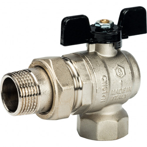 Кран шаровой с накидной гайкой угловой STOUT 1" SVB-0008-000025