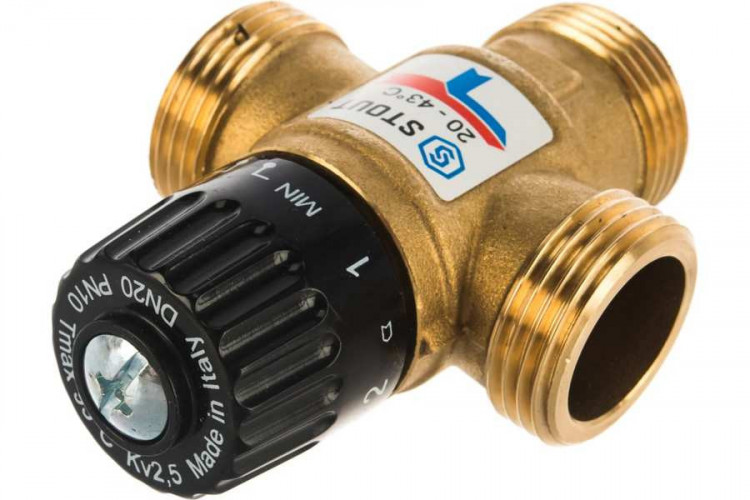 Смесительный клапан STOUT 1 НР 20-43°С KV 2,5 м3/ч