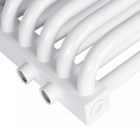 Стальной трубчатый радиатор 2-колончатый Rommer RST 2030/12 нижнее правое подключение RAL9016