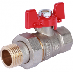 Кран шаровой ROMMER с накидной гайкой 1/2" RBV-0005-0510215 FM