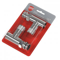 Набор вентелей Royal Thermo PIANO, ПРЯМОЙ, (2 шт) хром