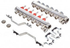 Для отопления Royal Thermo 1" ВР-3/4" НР, 8 выходов с расходомерами, нерж. (RTE 52.108)