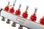 Для отопления Royal Thermo 1" ВР-3/4" НР, 9 выходов с расходомерами, нерж. (RTE 52.109)