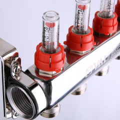 Коллекторный блок со встроенными расходомерами Valtec VTc.589.EMNX.0610 1", 10 x 3/4" евроконус