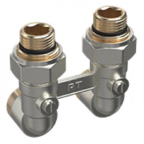 Узел нижнего подключения Royal Thermo угловой 1/2"х3/4" EK (никель)