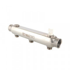 Коллектор из нержавеющей стали Valtec 100 мм, 1&quot;х 6 выхода 1/2&quot; VTc.510.SS.060406