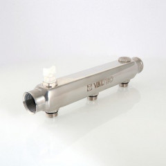 Коллектор из нержавеющей стали Valtec 100 мм, 1&quot;х 6 выхода 1/2&quot; VTc.510.SS.060406