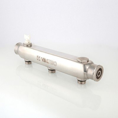 Коллектор из нержавеющей стали Valtec 100 мм, 1"х 6 выхода 1/2" VTc.510.SS.060406