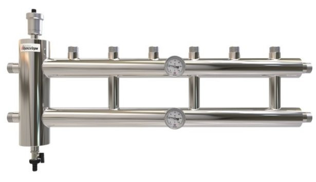 Распределительный коллектор с гидрострелкой GSK25-3.1 60 кВт 3+1 контур