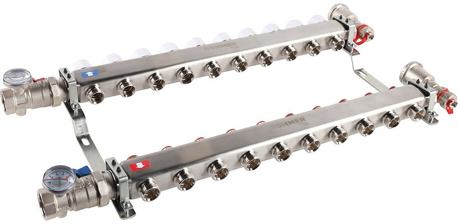 Для отопления Rommer 1"/3/4"x10 с запорными клапанами (RMS-3210-000010)