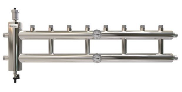 Распределительный коллектор с гидрострелкой GSK25-4.1 60 кВт 4+1 контур