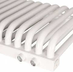 Стальной трубчатый радиатор 2-колончатый Rommer RST 2050/14 нижнее правое подключение RAL9016