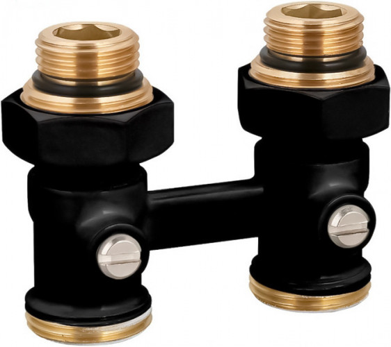 Узлы нижнего подключения Royal Thermo прямой 1/2"х3/4" EK (черный)